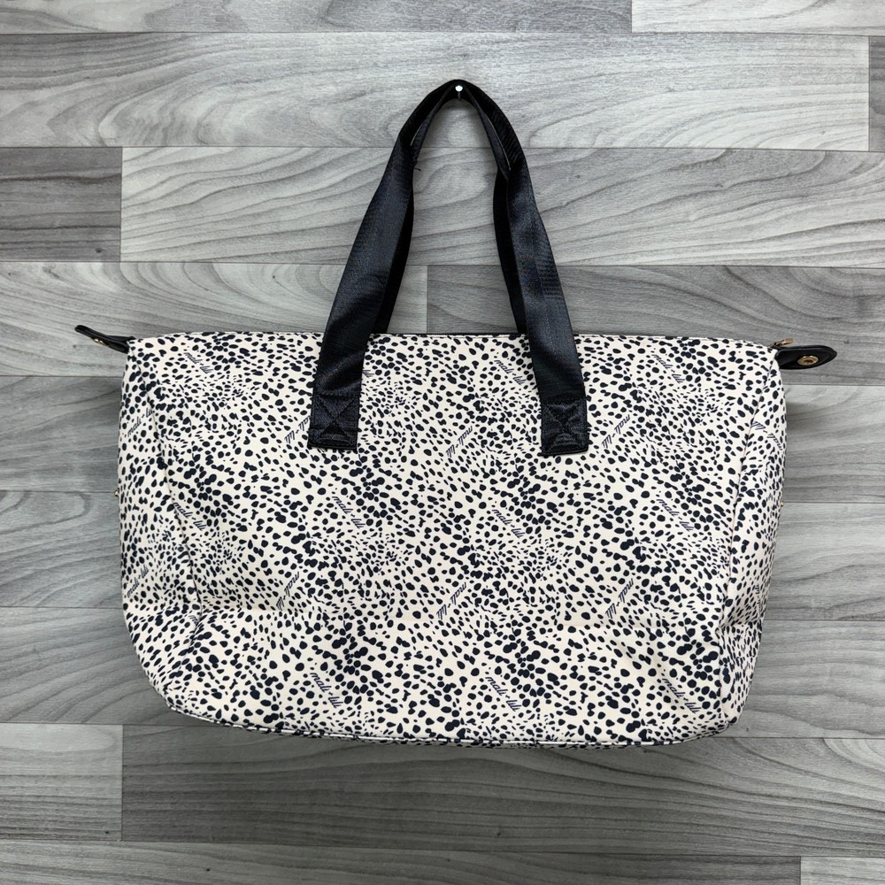 Mali+Lili Weekender Bag Womens Cream Black Leopard Print 100% Polyester Carry On